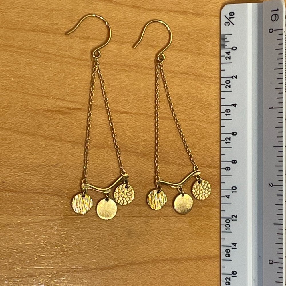 2.5" Gold plate hanging bar earrings from Viva Diva Boutique